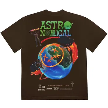 Vasarā Jaunu Scott Travis Zemes Iespiests T-Krekls Vīriešiem, Sievietēm Apaļu kakla Modes Astroworld Tour Kokvilnas ar Īsām Piedurknēm T-Krekls Vīriešiem