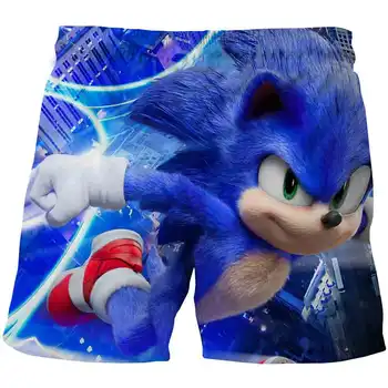 Vasarā peldēties Pludmalē 3D Sonic Ezis Mario Zēnu īsās bikses-Šorti, Lai Mazulis zēnu bikses Anime Bērnu drēbītes, 4-14year pantalones Brīvs