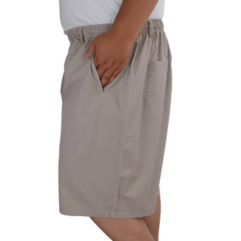 Vasarā plus lieluma kokvilnas īsās bikses-Šorti Vīriešiem lieluma plīša Bikses plus lieluma tētis elastīgas Bikses ar rāvējslēdzēja kabatas