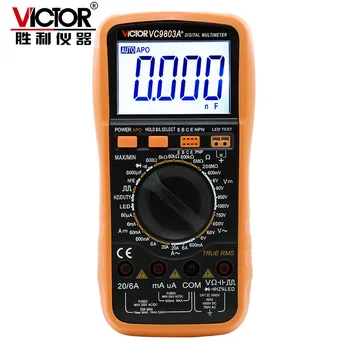 VC9803A + augstas precizitātes ciparu multimetrs ciparu displejs vairāk nekā 10 000 tabula universālā testēšanas LED liela kapacitāte