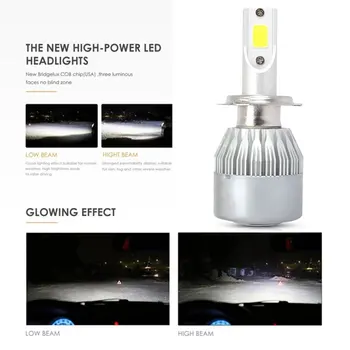 Vehemo H1 Lukturu 4000LM LED Miglas lukturi Priekšējo Drošības Lampa LED Auto Vadītājs Spuldzes Lukturis