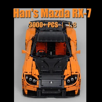 Veidošanas Bloku Tehnikas Komplekts KM-Han Mazda RX-7 VeilSide Laimi (1:8) Rotācijas Auto Dzinēju Samontē Puzzle Celtniecības Bloku Childre