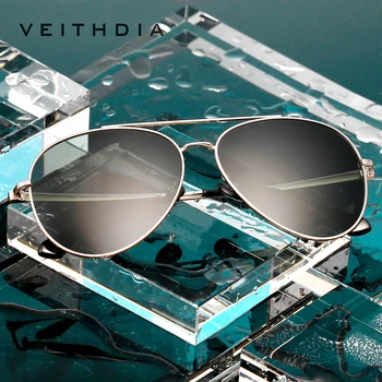 VEITHDIA SAULESBRILLES Brand Classic Mode Vīriešu Polarizētās Spogulis UV400 Brilles, Briļļu Aksesuāri, Saulesbrilles Vīriešiem, Sievietēm 8259