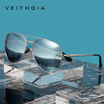 VEITHDIA SAULESBRILLES Brand Classic Mode Vīriešu Polarizētās Spogulis UV400 Brilles, Briļļu Aksesuāri, Saulesbrilles Vīriešiem, Sievietēm 8259