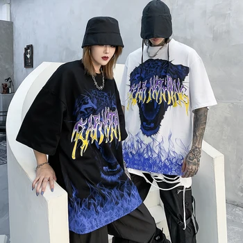 Velns Gothic Apģērbu Sievietēm Sātans Melns T Krekls Lielgabarīta Pāris Drēbes Punk Slinkums Sieviešu Vasaras Top Streetwear 2020. Gadam Apģērbi