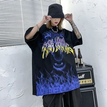 Velns Gothic Apģērbu Sievietēm Sātans Melns T Krekls Lielgabarīta Pāris Drēbes Punk Slinkums Sieviešu Vasaras Top Streetwear 2020. Gadam Apģērbi