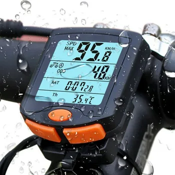 Velo Spidometrs Ūdensizturīgs MTB Velosipēds Datora LCD Ekrāna Riteņbraukšana Odometra Hronometrs LED Digitālo Likme