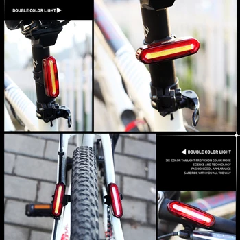 Velosipēda Aizmugurējās Gaismas 120Lumens USB Uzlādējams ar Velosipēdu LED Taillight Ūdensizturīgs MTB Road Bike Asti-lampas Gaismas, kas Mirgo