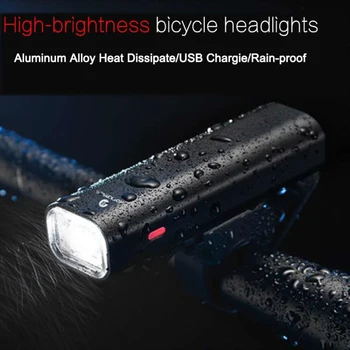 Velosipēds Gaismas Ūdensizturīgs Lukturis USB Uzlādējams LED Priekšējo Lukturu Velo Lukturīti, Alumīnija Velo Apgaismojums Velo Piederumi