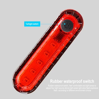 Velosipēds Velosipēdu USB Uzlādes Astes Gaismas Izcelt Ūdensizturīgs Velosipēdu Taillight Piederumu Brīdinājuma Gaismas Velosipēdu Piederumi