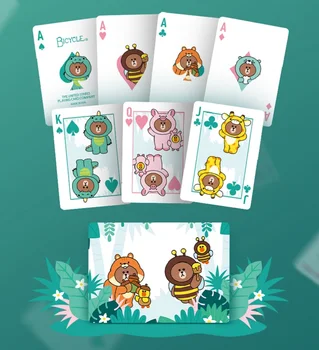 Velosipēdu Līnijas Draugiem Džungļu Brūna Spēļu Kārtis Cute Karikatūra Klāja USPCC Limited Edition Pokera Kāršu Spēles Burvju Triki Aksesuāri
