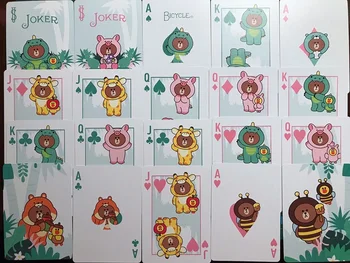 Velosipēdu Līnijas Draugiem Džungļu Brūna Spēļu Kārtis Cute Karikatūra Klāja USPCC Limited Edition Pokera Kāršu Spēles Burvju Triki Aksesuāri