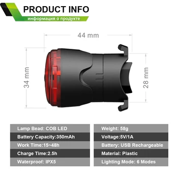 Velosipēdu Smart Auto Bremžu Gaismas Sensoru MTB Road Bike Gaismas Signāls, USB Uzlādējams Velo Lukturi Latern Flash Taillight Par Velosipēds