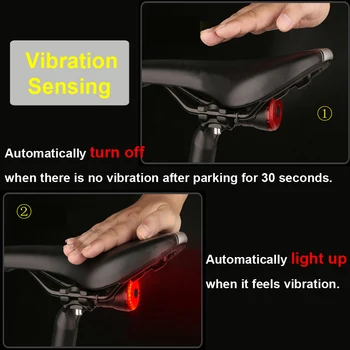 Velosipēdu Smart Auto Bremžu Gaismas Sensoru MTB Road Bike Gaismas Signāls, USB Uzlādējams Velo Lukturi Latern Flash Taillight Par Velosipēds