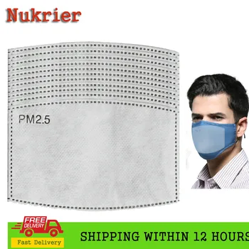 Veselības PM2.5 Maska Filtrs 5 Slāņi Anti Putekļu Dūmakas Sejas Maskas Filtri Pad Pieaugušo Mazulis Papīra Salona Maskas Filtrs Spilventiņi