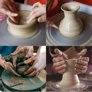VEVOR Keramikas Riteņu Mašīna 300W Elektriskās Keramikas 25cm Keramikas Riteņu Mašīna 220V Riteņu Mašīna DIY Regulējamām Kājām