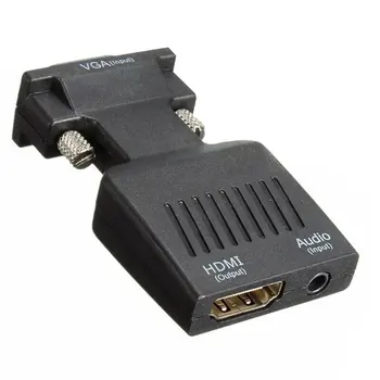 VGA uz HDMI-savietojams Adapteris ar Audio Vīriešu VGA Sieviešu Converter Klēpjdatoru TV PC Klēpjdatoru VGA uz HDMI-saderīgam