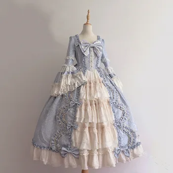 Viduslaiku pils sweet lolita kleita vintage mežģīnes bowknot lielā svārsta viktorijas kleita kawaii meitene gothic lolita op loli cosplay