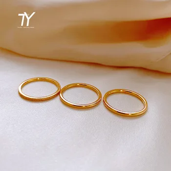 Vienkārši titāna krāsas tērauda gredzens, gredzena modes gaismas luksusa rādītājpirkstu trīs gabals, kas gredzenu korejas sieviešu rotaslietas students