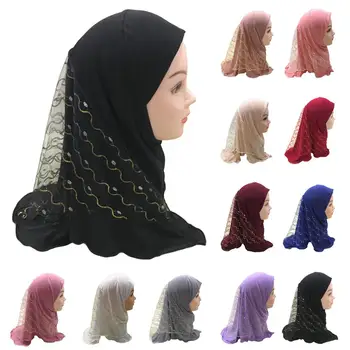 Viens Gabals Amira Hijab Musulmaņu Bērniem, Meitenēm, Kuru Linuma Acs Cepuri, Lakatu, Lakatu Wrap Islāma Lūgšanas Cepuri Ramadāna Segtu Cepures Klp Tuvajos Austrumos