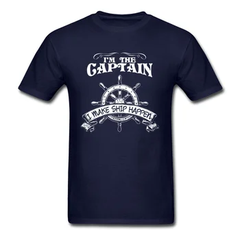 Viens Gabals Pirātu T Krekls Vīriešiem, es esmu Kapteinis, es Padarīt Kuģis, kas Notiek T-Krekls Bezmaksas Piegāde Pasūtījuma Dizains Vīriešu Apģērbu Tumši Zils Tops