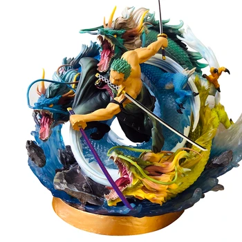 Viens Gabals Roronoa Zoro Anime Modelis GK Rīcības Attēls 40cm PVC Trīs Zobenu Stila Statuja Oversize Kolekcijā Rotaļlietas Darbvirsmas Apdare