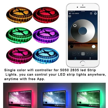 Vienu Krāsu LED Sloksnes Gaismas WiFi Kontrolieris Saderīgs ar Android, iOS Google Palīgs Alexa Balss Kontroles Aptumšojami Laiks