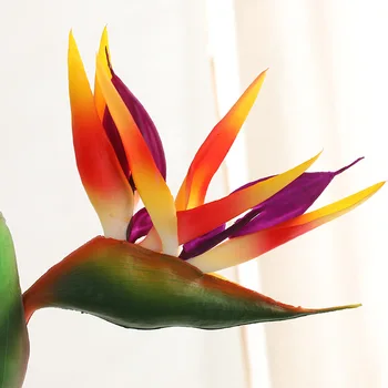 Vienu putnu un paradīze mākslīgo ziedu nekustamā touch pušķis mīkstas plastmasas ziedu krāsu putnu paradīze žāvētu ziedu rotājumu
