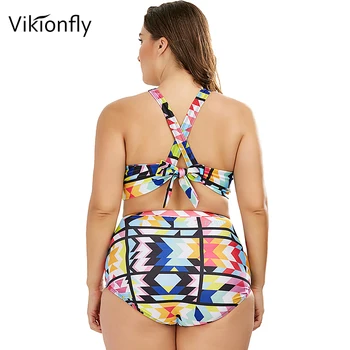 Vikionfly Plus Lieluma Peldkostīmi Bikini Sievietēm 