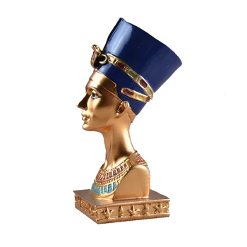 VILEAD 11,5 cm Sveķu Ēģiptes Queen ' s Head Figūriņas Retro Raksturu Amatniecības Kleopatra Rotājumi Mājas Dekorēšanas Piederumi Dāvanas