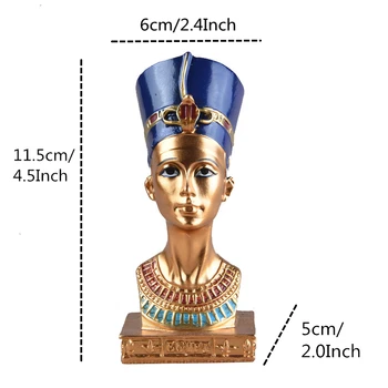VILEAD 11,5 cm Sveķu Ēģiptes Queen ' s Head Figūriņas Retro Raksturu Amatniecības Kleopatra Rotājumi Mājas Dekorēšanas Piederumi Dāvanas