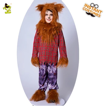 Vilkacis, Kostīmi Zēniem Vilks Cosplay Drēbes Dzīvnieku Saģērbt Puses Bērni Cute Wolfman Cosplay Komplekti Puse