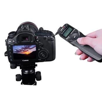 Viltrox MC-C3 LCD Timer Remote Slēdža Vadības Kabeļa Vads priekš Canon 7D ar II 6D ar II 5D Mark IV 5DIII 50D 40D 30D 20D 10D 1D