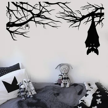 Vinila Sienas Decal Karikatūra Gothic Spider Bat Par Filiāle Halloween Uzlīmes Mājās, Dzīvojamās Istabas Logu Decal