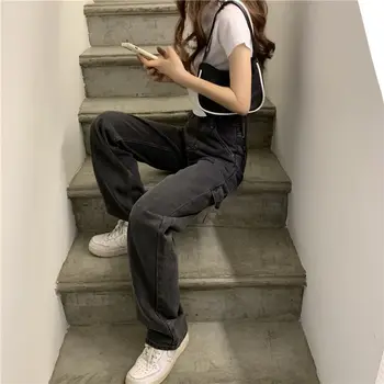 Vintage Augsta Vidukļa Džinsus Sieviešu Streetwear Pārklājus Bikses Mopping Harajuku Taisni Vīriešu Modes 2020. Gada Rudenī Jaunā Ierašanās