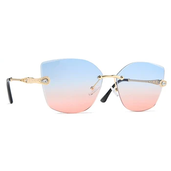 Vintage bez apmales Saulesbrilles Sieviešu Luksusa Akmens Brilles Āra Dāmas Lielajam Aizsargbrilles Toņos Oculos Gafas 7056DF