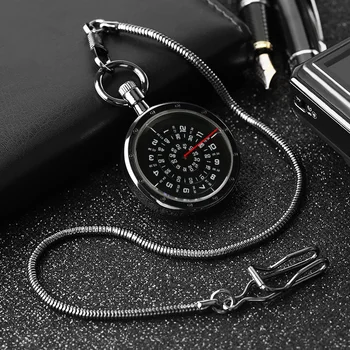 Vintage Black Vinilplašu Numuri Displejs Kabatas Pulksteņu Fob Ķēdes Jaunu Modes Kvarca Kulons Pulksteni Dāvanas Vīriešiem, Sievietēm reloj