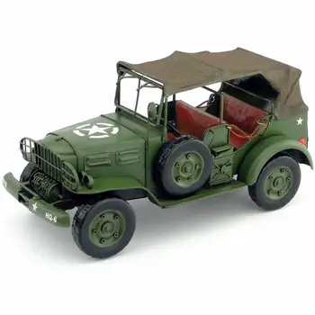 Vintage Darinātas dzelzs II Pasaules Kara militāro transportlīdzekļu modeli Amerikas dzelzs automašīnas modelis handcraft
