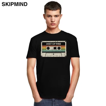 Vintage Labāko No 1982 T Krekls Vīriešiem 38. Dzimšanas dienu Kasešu T-krekls ar Īsām Piedurknēm O-veida kakla Kokvilnas Tshirt Modes Tee Top Preces