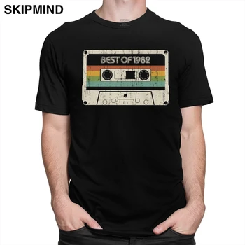 Vintage Labāko No 1982 T Krekls Vīriešiem 38. Dzimšanas dienu Kasešu T-krekls ar Īsām Piedurknēm O-veida kakla Kokvilnas Tshirt Modes Tee Top Preces
