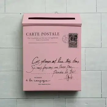 Vintage Metāla pasta kastes skārda pasta kastē Vēstule laikrakstā pastkastes Mājas Dekoru ūdensizturīgs post box lock kaste dārza Oranment 8 krāsas