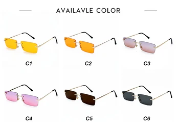 Vintage Nelielu Kvadrātveida Rāmja Saulesbrilles Sieviešu 2019 Jaunu Luksusa Zīmolu Taisnstūra Modes Slīpums Saules Brilles Retro Toņos UV400