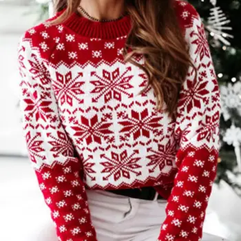 Vintage Priecīgus Ziemassvētkus Džemperi Sievietēm Ar Garām Piedurknēm Rudens Ziemas Briežu Drukāt Adīts Sieviešu Džemperis Šiks Top Džemperis