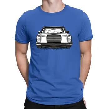 Vintage W114 W115 Retro Auto, T kreklu, Radoša Apaļā Apkakle tīrtoņa Krāsu Grafiskais Tee krekls Vīriešu t-veida Topi Klasisko Auto Smieklīgi T-krekls