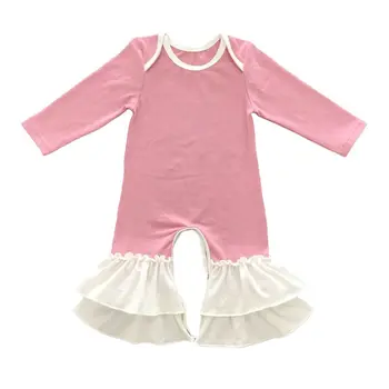 Vintage ziedu Jaundzimušais Baby romper Meitene ar garām Piedurknēm jumpsuit,ziemassvētku Zīdaiņu Guļamvieta pidžamas putekļainās rozā baby girl kleita