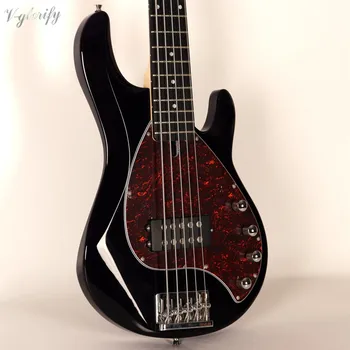 Violetā krāsa 5 stīgu, elektriskās basa ģitāra augstu kvalitāti, ar bezmaksas soma 21 fret ar Spīdīgu laku basswood ķermeņa ģitāra