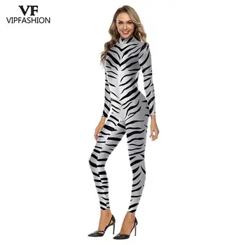 VIP MODES 3D Dzīvnieku krāsošana Zebras Svītras Modelis Purima Svētku Halloween Cosplay Kostīms Sievietēm Karnevāla Puse Apģērbi