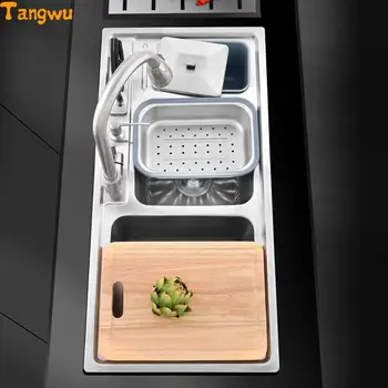 Virtuves Izlietnes Tangwu virtuves izlietne ar nazi, nazi, 304 nerūsējošā tērauda Virtuves Izlietnes