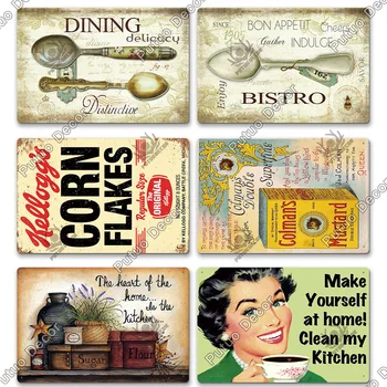 Virtuves Metāla Zīmju Plāksnes, Metāla Vintage Skārda Zīme Retro Virtuves Pazīmes Mājā Mājās Dinning Room Sienu Dekors Metāla Pazīmes