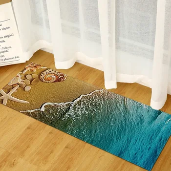 Virtuves Paklāji Grīdas Pludmales Gleznainā Modelis Virtuves Paklājs Mazgājams Mājas Dekoru Mat 3D Iekštelpu Doormat Laipni Paklāju Antislip Paklāji